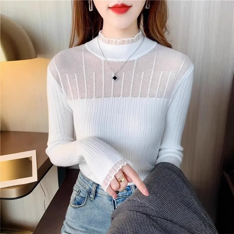 The Sophisticated Silhouette | Women's Slim-Fit Semi-Turtleneck Pullover Sweater sold by Negative product image thumbnail 2
