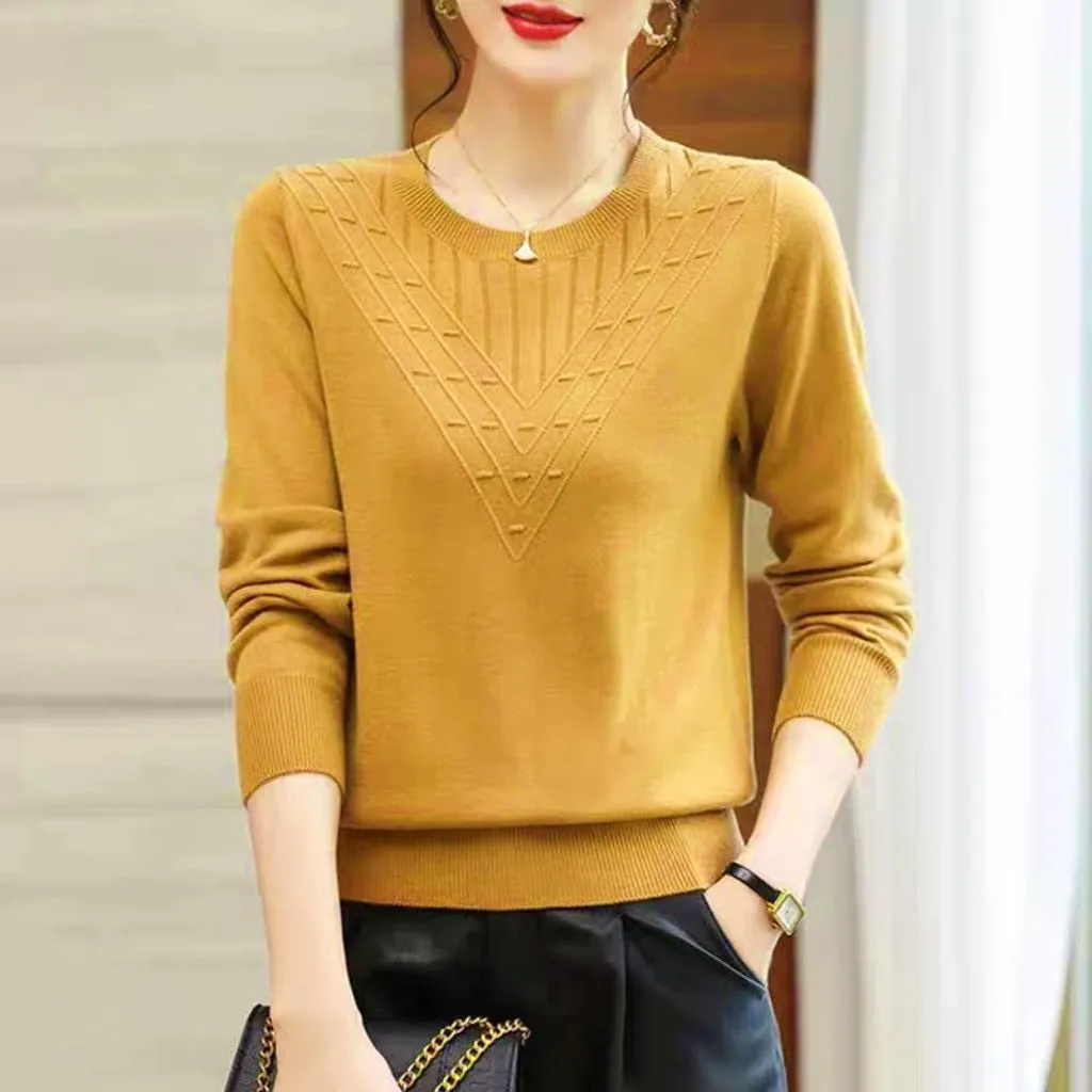 Women’s Semi-Turtleneck Pullover Sweater – Elegant Autumn 2025, Slim & Comfortable Knit sold by Negative product image thumbnail 2