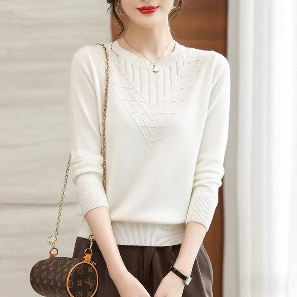 Women’s Semi-Turtleneck Pullover Sweater – Elegant Autumn 2025, Slim & Comfortable Knit sold by Negative product image thumbnail 3