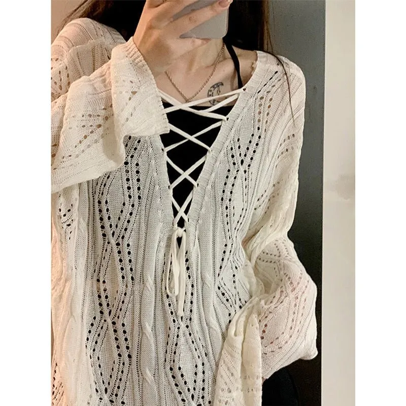 The Timeless Knit | Solid Color V-Neck Long-Sleeve Pullover Sweater sold by Negative product image thumbnail 2