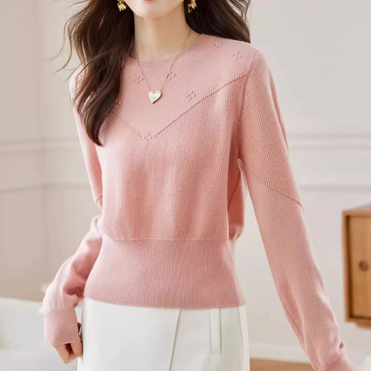 Slim-Fit Semi-Turtleneck Pullover Sweater for Women– Elegant & Comfortable Commuter Style sold by Negative product image thumbnail 3