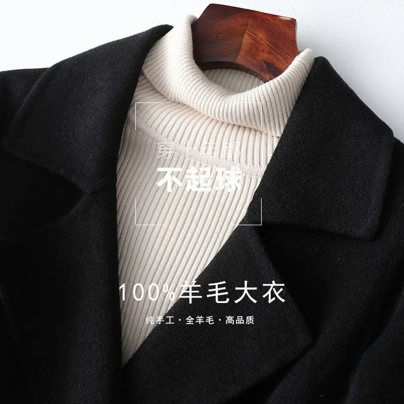 Premium Wool Long Coat – Double-Breasted Slim-Fit Wool Jacket | 2025 Elegant Commuter Style sold by Negative product image thumbnail 3
