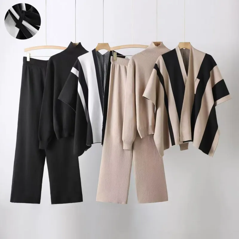 The Geo Elegance | Women's Geometric Print Long-Sleeve Top & Pants Set made by Negative