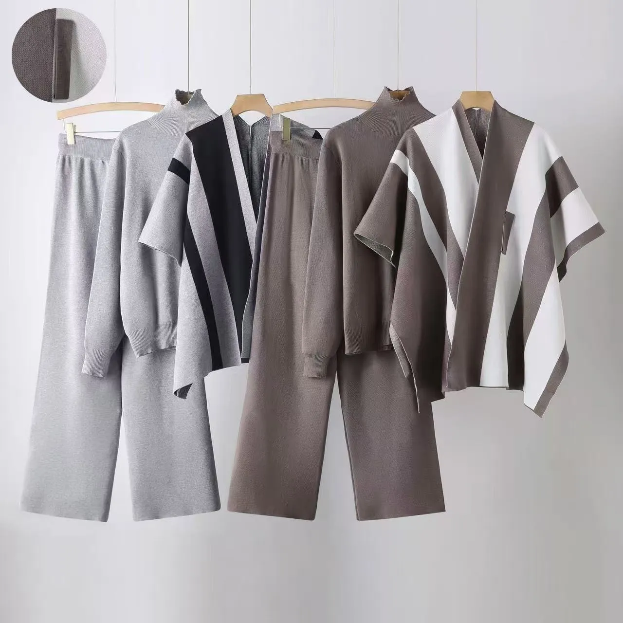 The Geo Elegance | Women's Geometric Print Long-Sleeve Top & Pants Set sold by Negative product image thumbnail 2