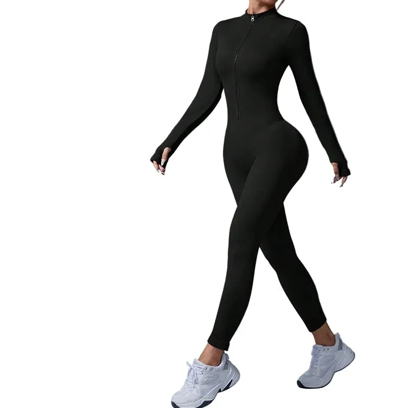 Apex Aura | Mock-Neck Zip Performance Jumpsuit sold by Negative