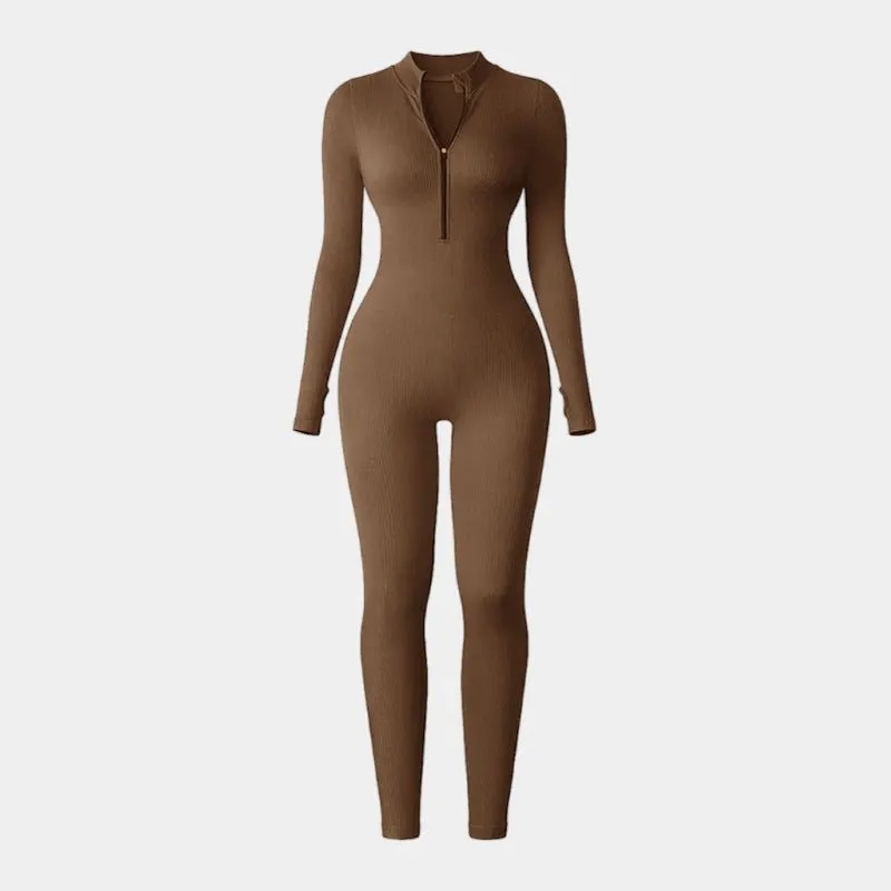 Apex Aura | Mock-Neck Zip Performance Jumpsuit sold by Negative product image thumbnail 3