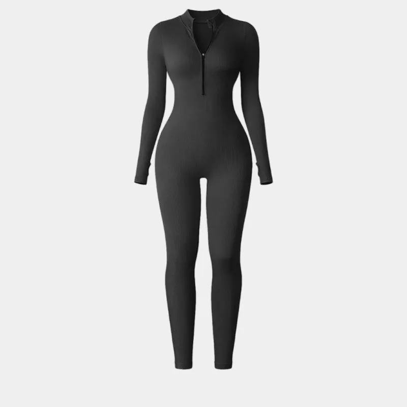 Apex Aura | Mock-Neck Zip Performance Jumpsuit sold by Negative product image thumbnail 4