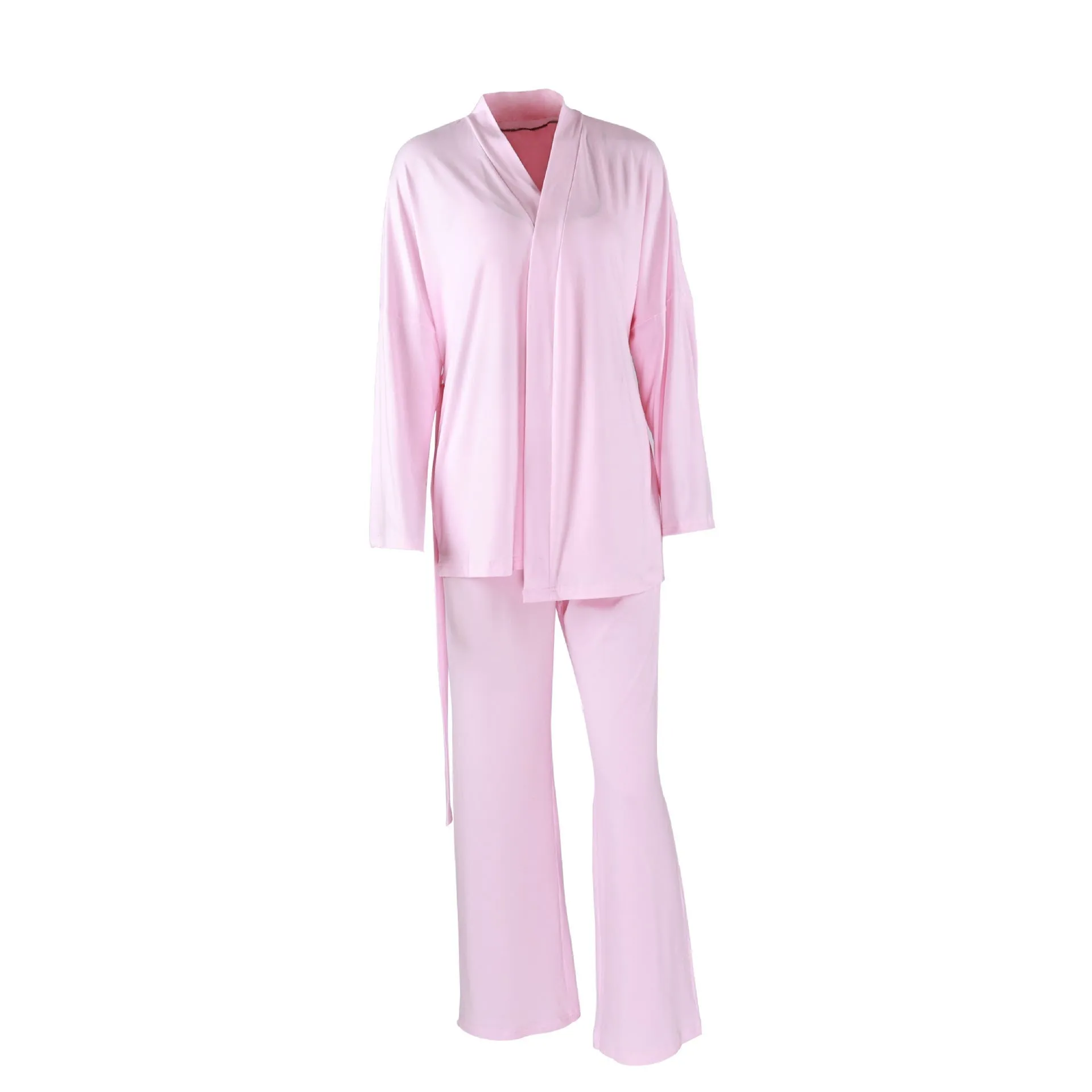 Cloud-Soft Dream | Ruffled Milk Silk 3-Piece Pajama Set sold by Negative product image thumbnail 4