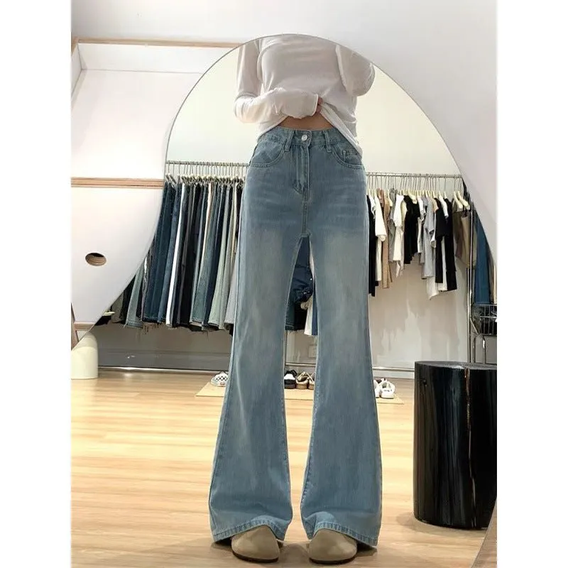 Women’s Ultra-Low Waist Wide Leg Jeans – Blue Summer Ultra-Thin Denim | Washed Casual Urban Style sold by Negative product image thumbnail 2