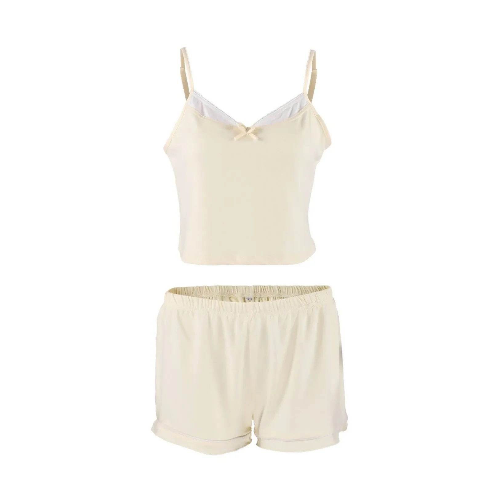 Sun-Kissed Serenity | Knitted Suspender & Shorts Loungewear Set sold by Negative product image thumbnail 5