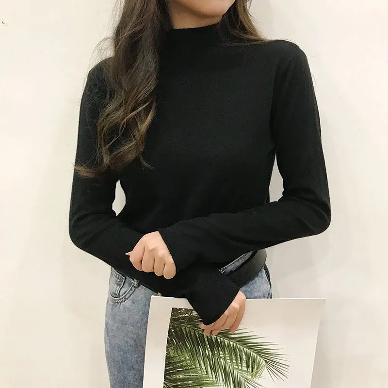 The Elegant Breeze | Women's Semi-Turtleneck Long Sleeve Pullover Sweater sold by Negative product image thumbnail 2