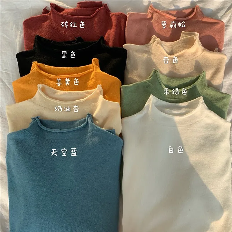 The Elegant Breeze | Women's Semi-Turtleneck Long Sleeve Pullover Sweater sold by Negative product image thumbnail 4