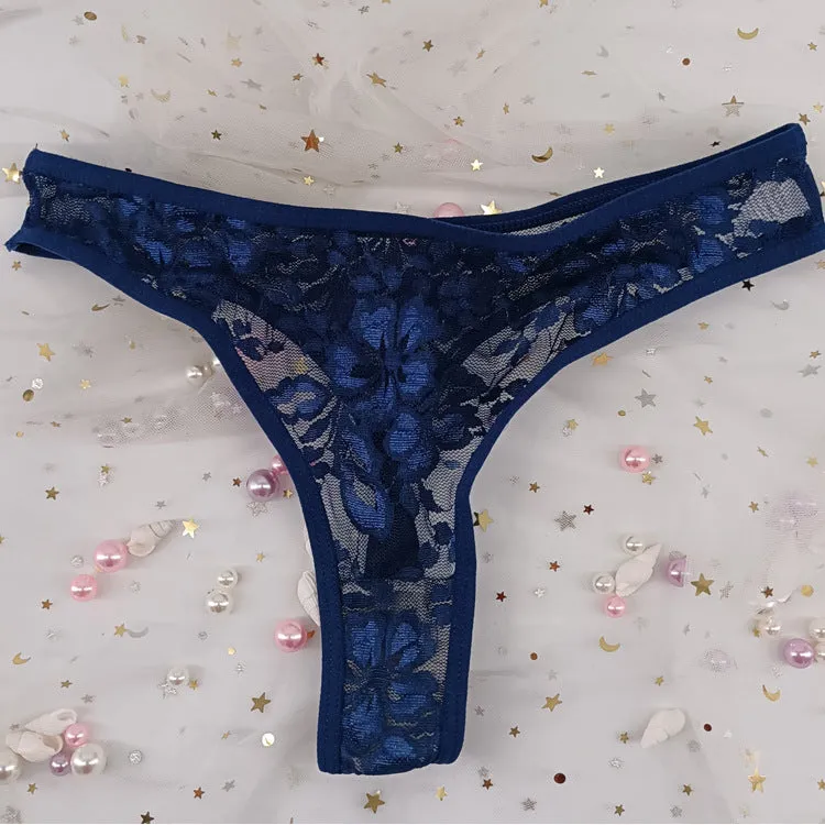 The Floral Tease | Women's Floral Lace Low-Rise Thong Panties sold by Negative product image thumbnail 3