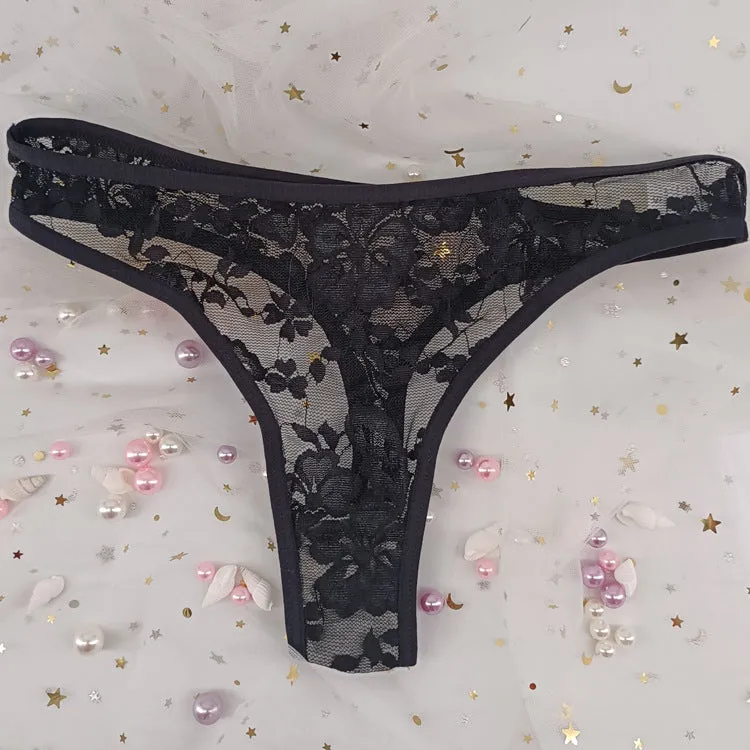The Floral Tease | Women's Floral Lace Low-Rise Thong Panties sold by Negative product image thumbnail 4