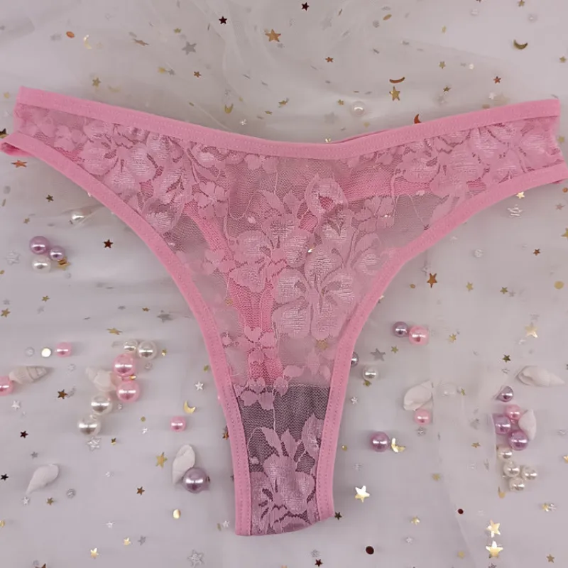 The Floral Tease | Women's Floral Lace Low-Rise Thong Panties made by Negative