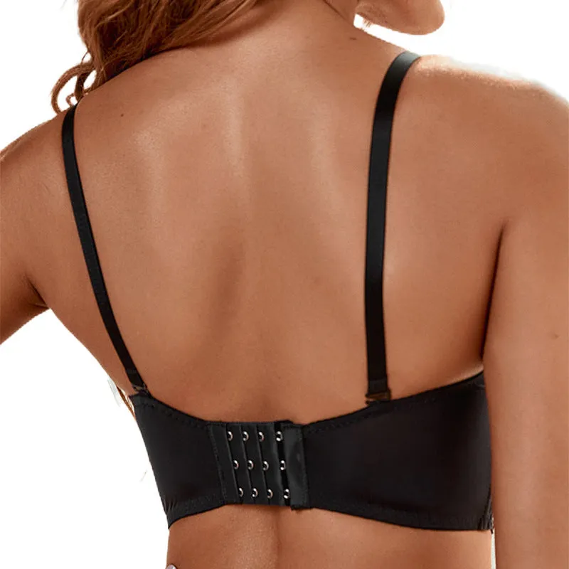 The Noir Elegance | Women's Plus-Size Lace Underwire Push-Up Bra sold by Negative product image thumbnail 2