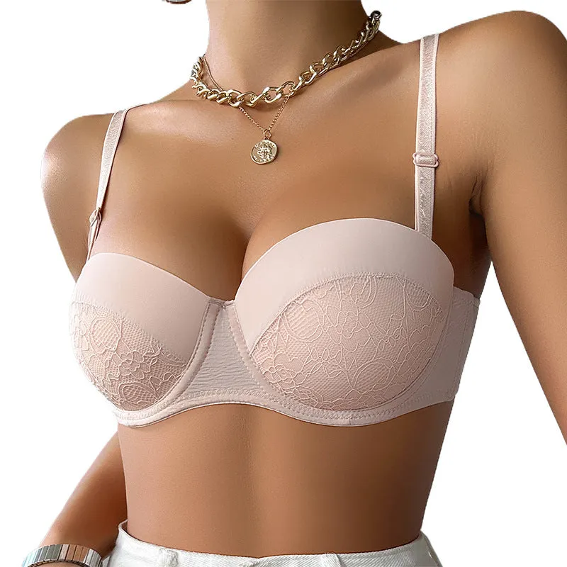 The Lace Lift | Nude/Black Lace Push-Up Underwire Bra sold by Negative product image thumbnail 2
