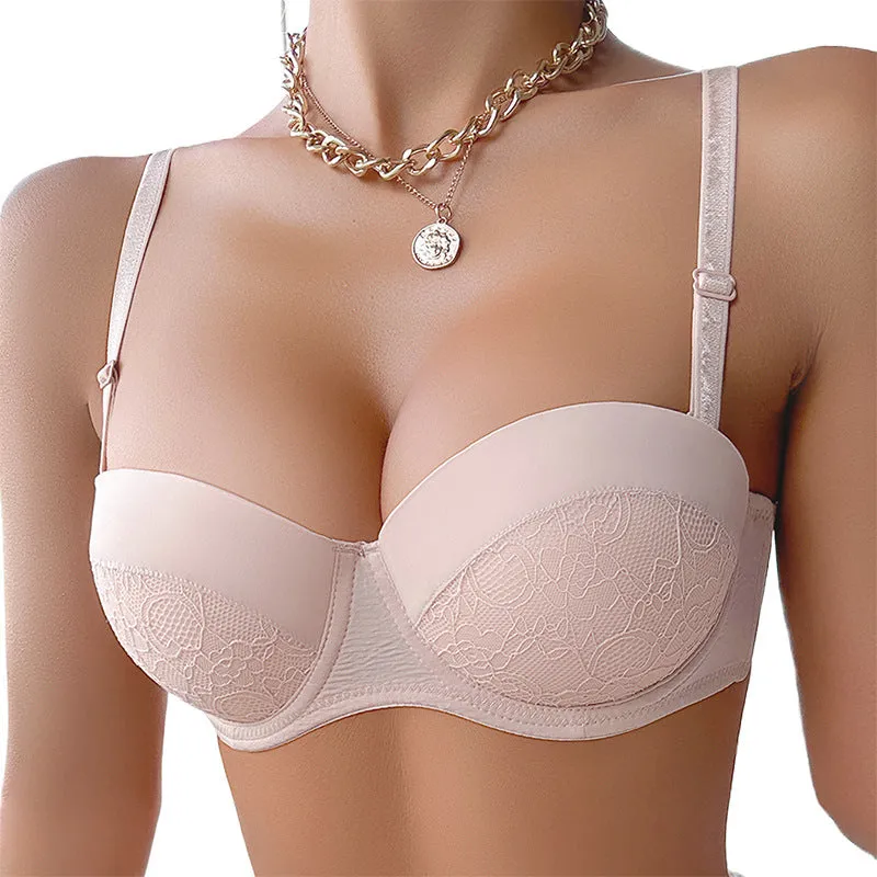 The Lace Lift | Nude/Black Lace Push-Up Underwire Bra sold by Negative product image thumbnail 4