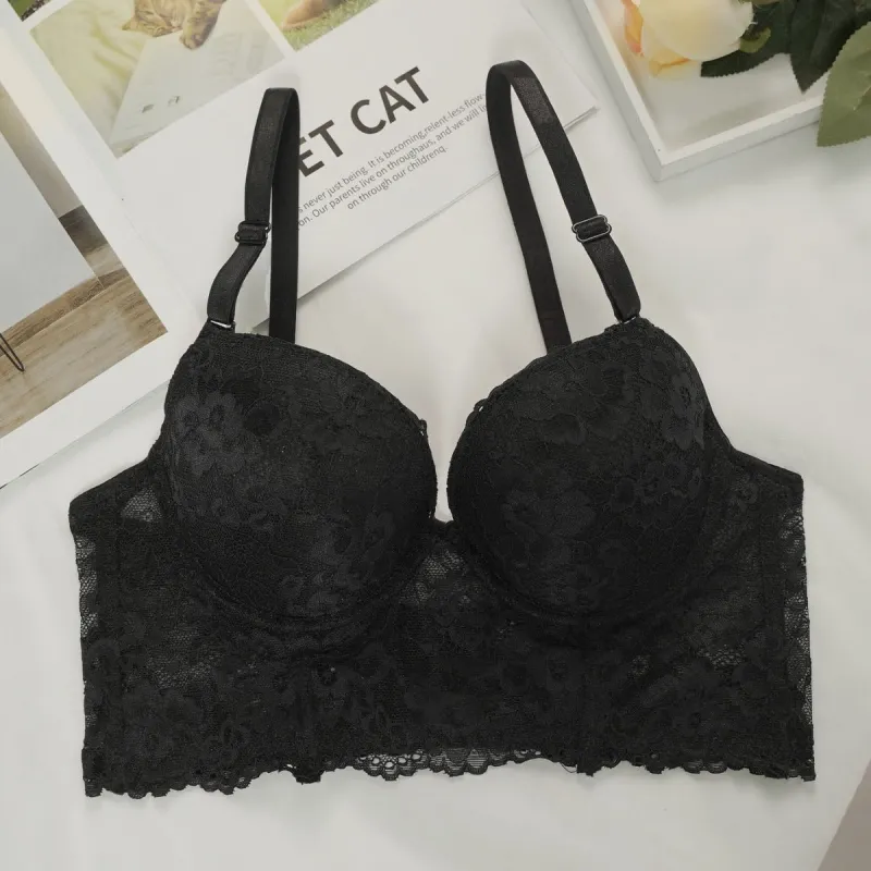 The Noir Lift | Women's Lace Underwire Push-Up Bra made by Negative