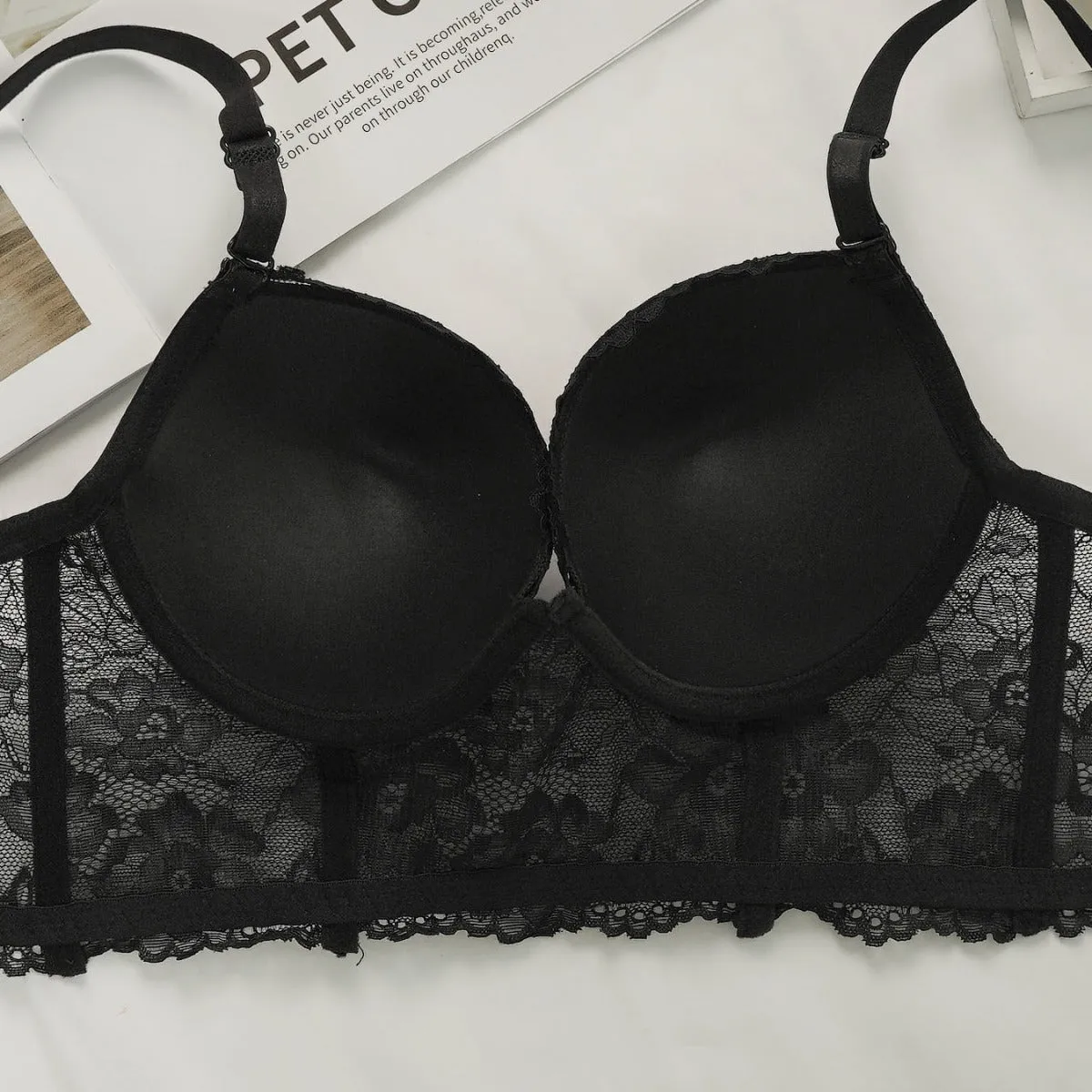 The Noir Lift | Women's Lace Underwire Push-Up Bra sold by Negative product image thumbnail 2