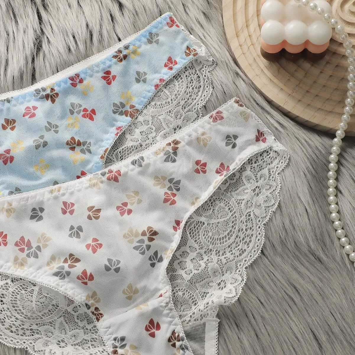 The Floral Desire | Women's Floral Lace Mid-Rise Triangle Panties (2-Pack) sold by Negative product image thumbnail 4