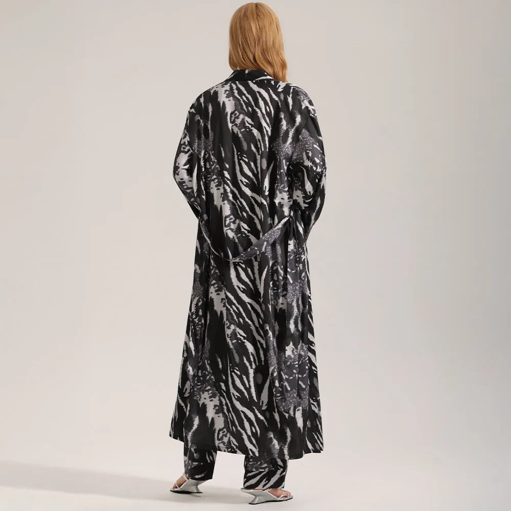 The Wild Elegance | Leopard Print Satin Three-Piece Sleepwear Set sold by Negative product image thumbnail 3