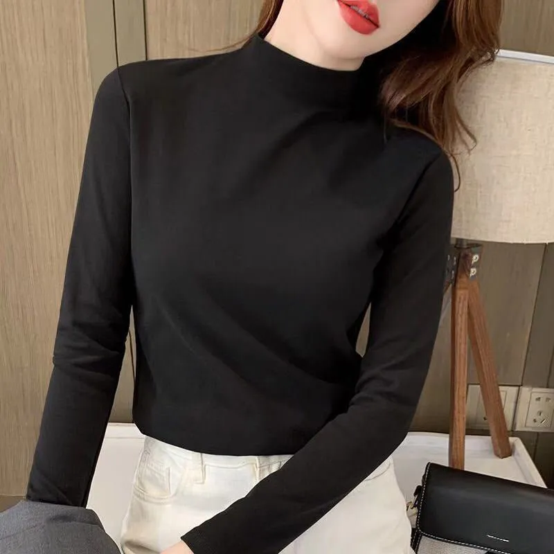 The Effortless Layer | Solid Color Half-Turtleneck Long-Sleeve Base Shirt made by Negative
