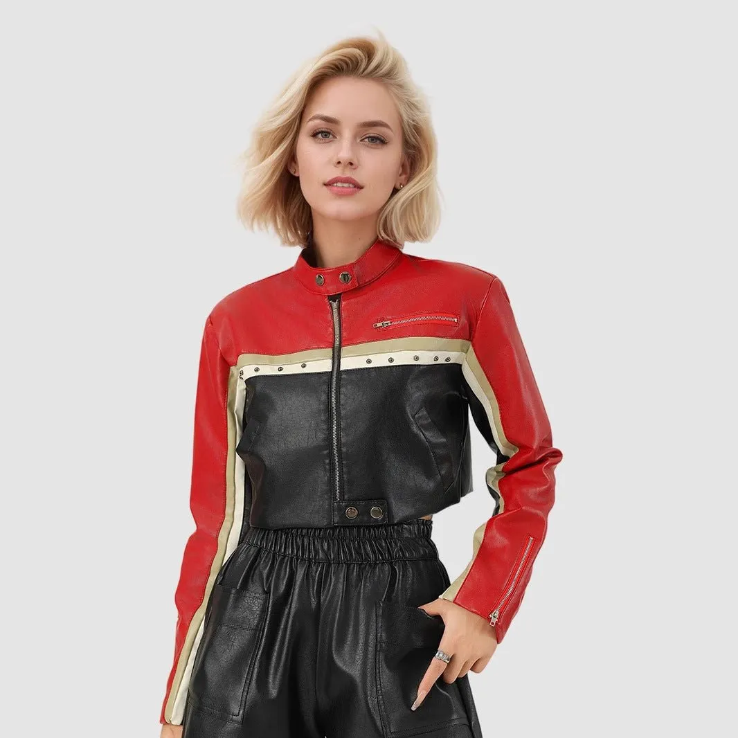 The Urban Rebel | Women's Loose Fit Black PU Leather Jacket sold by Negative product image thumbnail 3