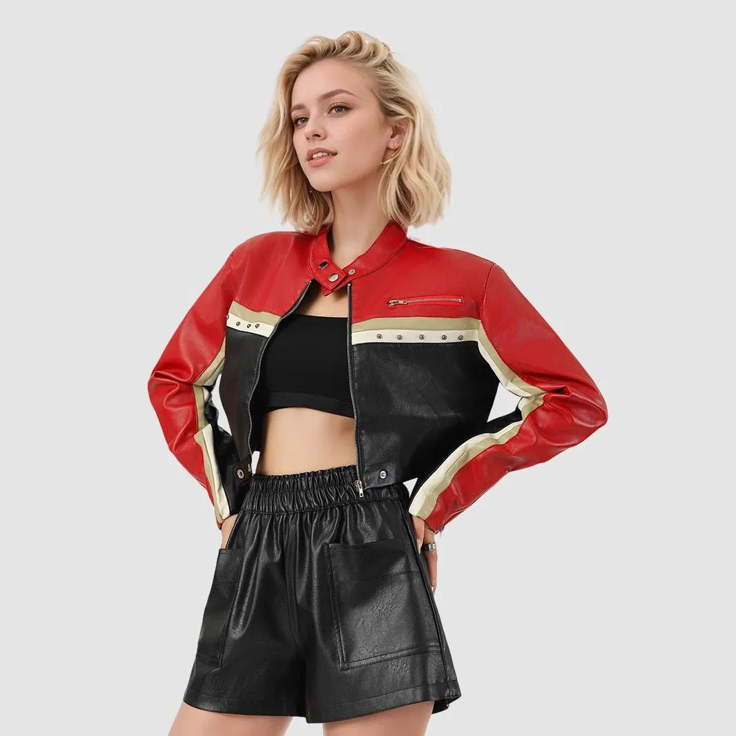 The Urban Rebel | Women's Loose Fit Black PU Leather Jacket sold by Negative product image thumbnail 2