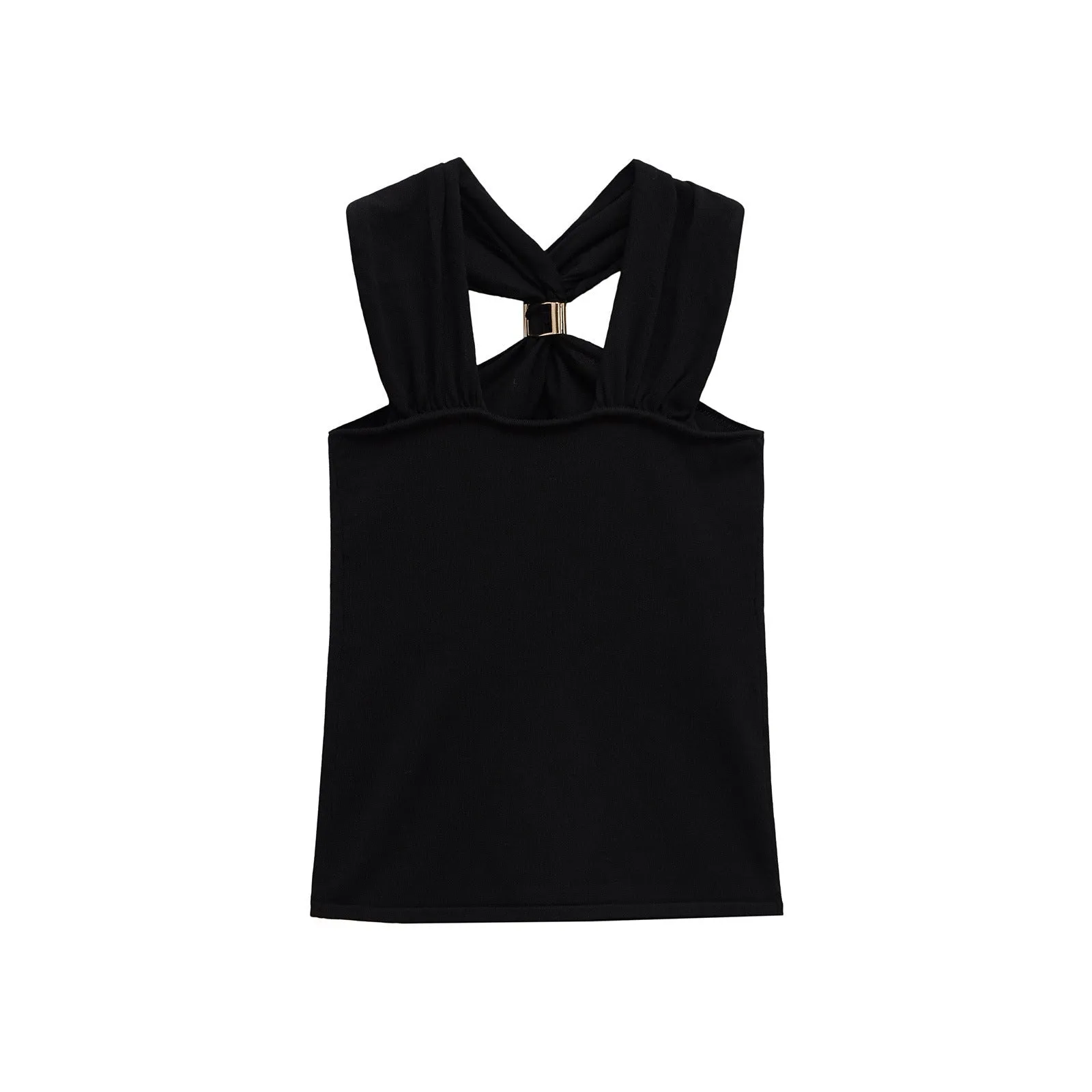 Women's Gold Inlay Halter Neck Top - European Style Blouse sold by Negative product image thumbnail 2