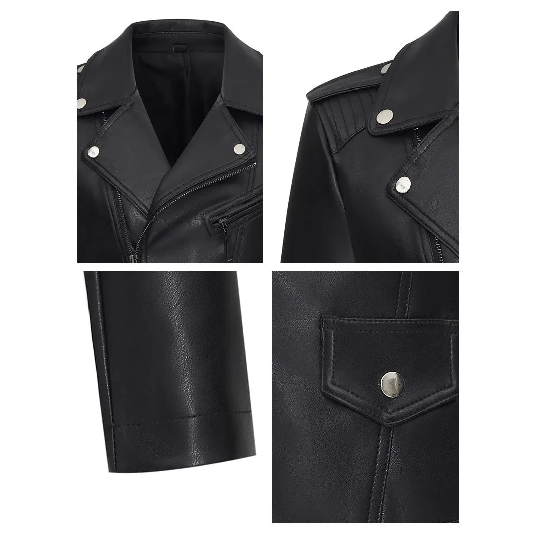 The Urban Elegance | Women's Slim Fit Black PU Leather Jacket sold by Negative product image thumbnail 4