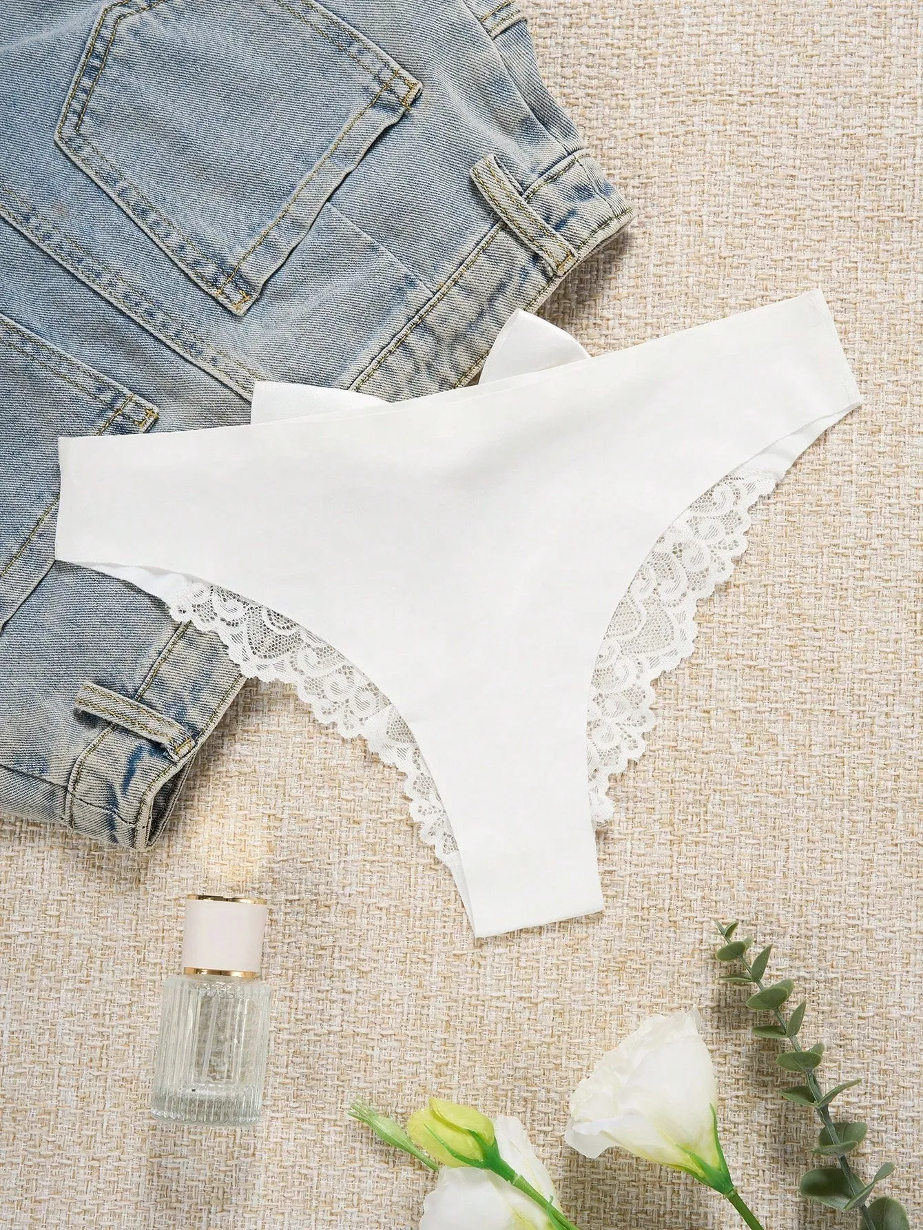 Contrast Lace Cut Out Bow Back Panty Lingerie FD sold by Negative product image thumbnail 2