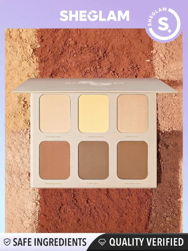 SHEGLAM STEREO FACE Six-NUDE  6-Color Powder Contour Palette made by Negative