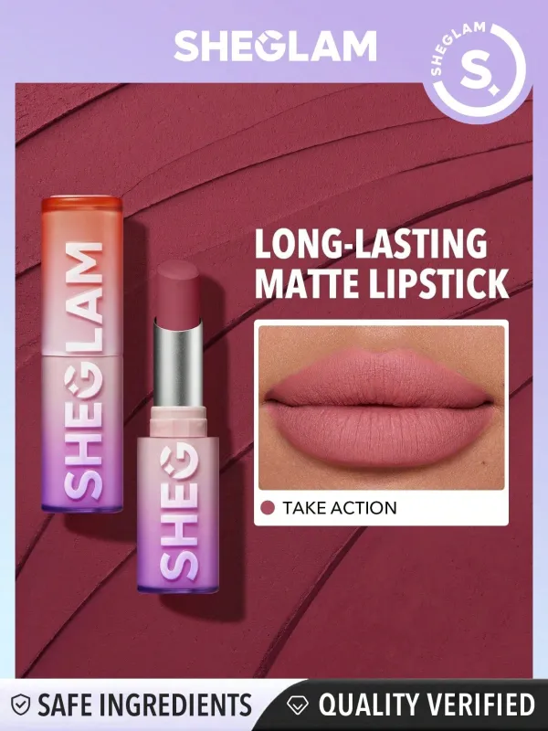 SHEGLAM Dynamatte Boom Long Lasting Matte Lipstick - Pink Shade made by Negative