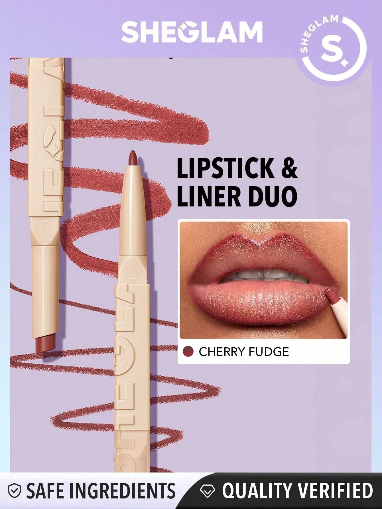 SHEGLAM 101 Lipstick & Liner Duo-Soft Chai 2-In-1 Matte Dual-Ended Lip Liner sold by Negative product image thumbnail 3