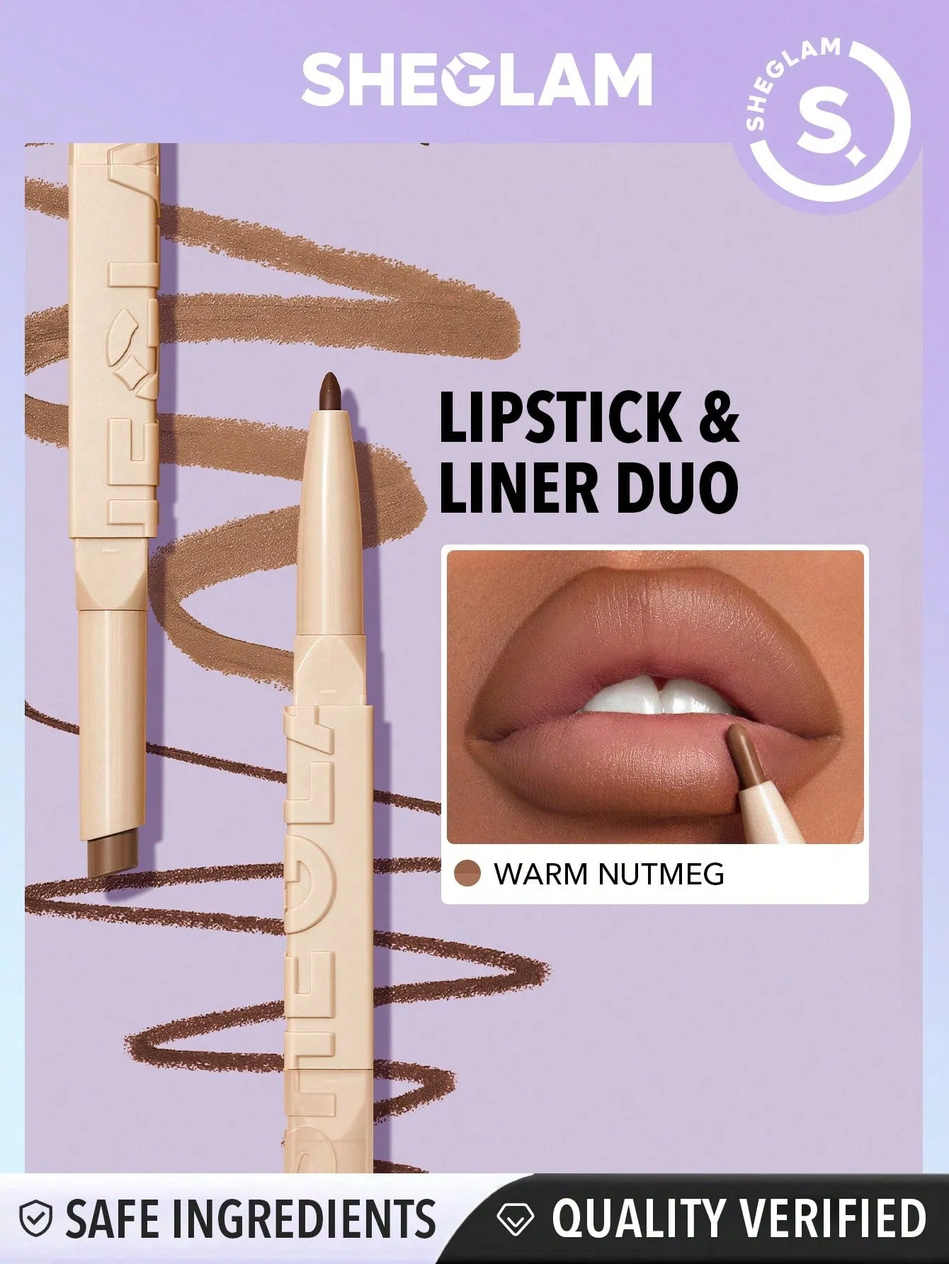 SHEGLAM 101 Lipstick & Liner Duo-Soft Chai 2-In-1 Matte Dual-Ended Lip Liner sold by Negative product image thumbnail 4