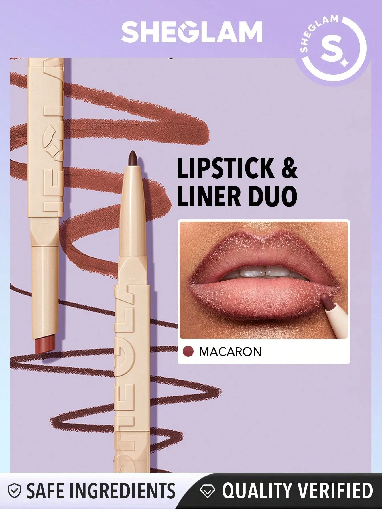 SHEGLAM 101 Lipstick & Liner Duo-Soft Chai 2-In-1 Matte Dual-Ended Lip Liner sold by Negative product image thumbnail 2
