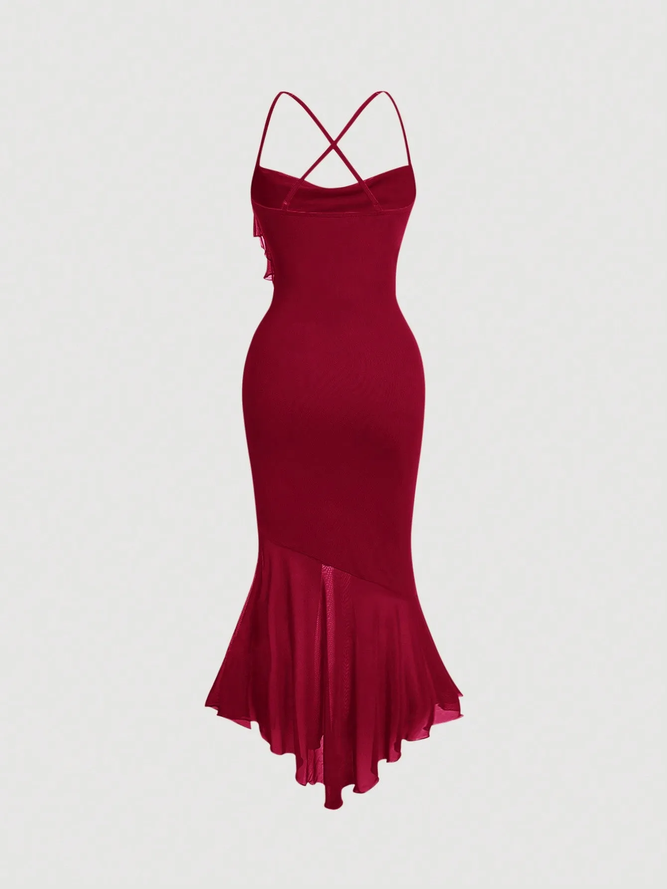 Asymmetric Collar Fish Tail Halterneck Dress sold by Negative product image thumbnail 2