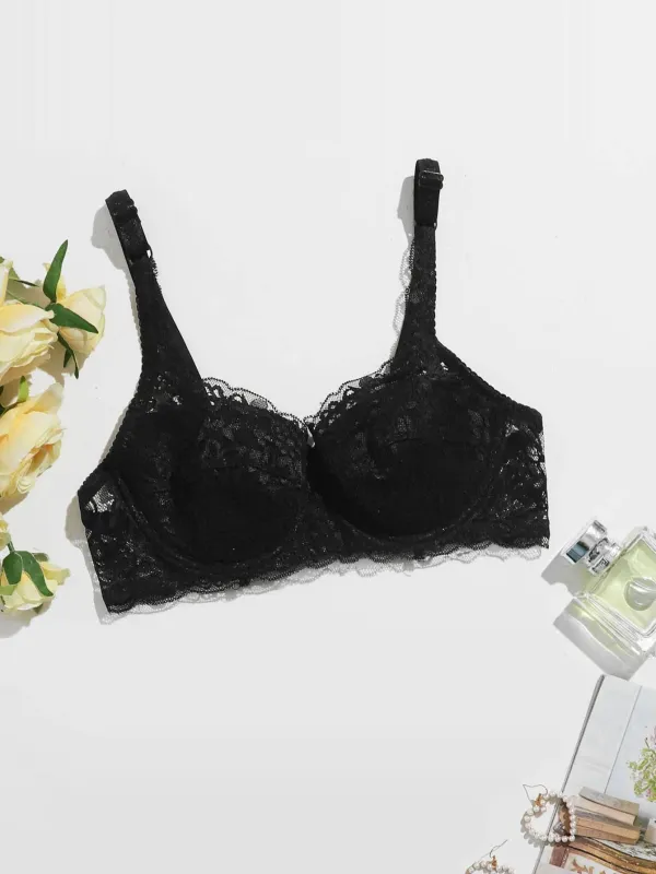 Floral Lace Underwire Bra Lingerie made by Negative