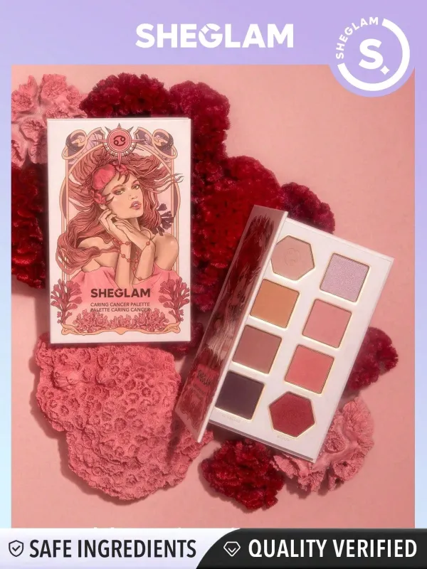 SHEGLAM Caring Zodiac Palette 8-Clolor Shimmer Metallic Matte Eyeshadow Palette Pink Dark Purple High Pigment Long Wear Blendable Pro Eyeshadow (FD) made by Negative
