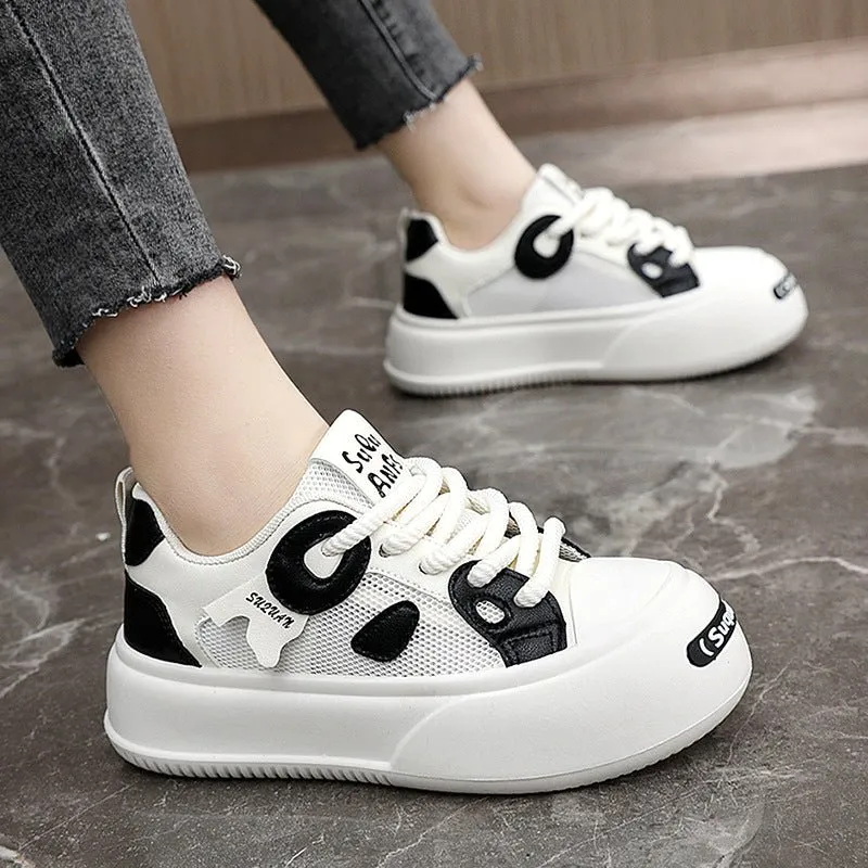 The Playful Accent | Women's Wear-Resistant Color-Matching Platform Sneakers FD sold by Negative product image thumbnail 3