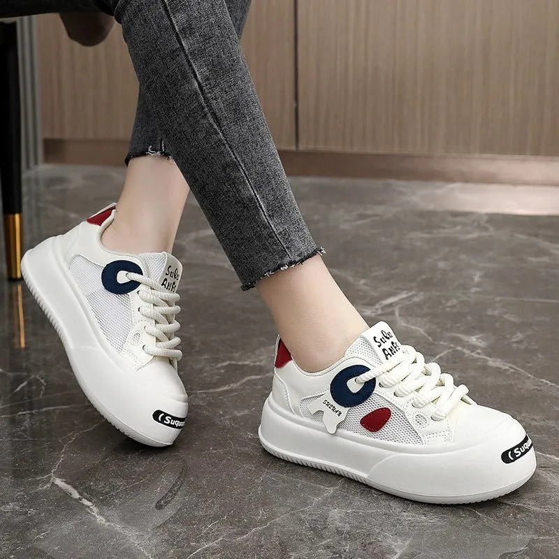 The Playful Accent | Women's Wear-Resistant Color-Matching Platform Sneakers FD sold by Negative product image thumbnail 4