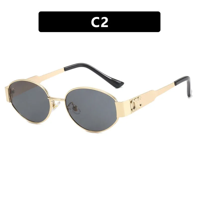 Oval sunglasses 2025 new women's metal sunglasses FD sold by Negative product image thumbnail 2