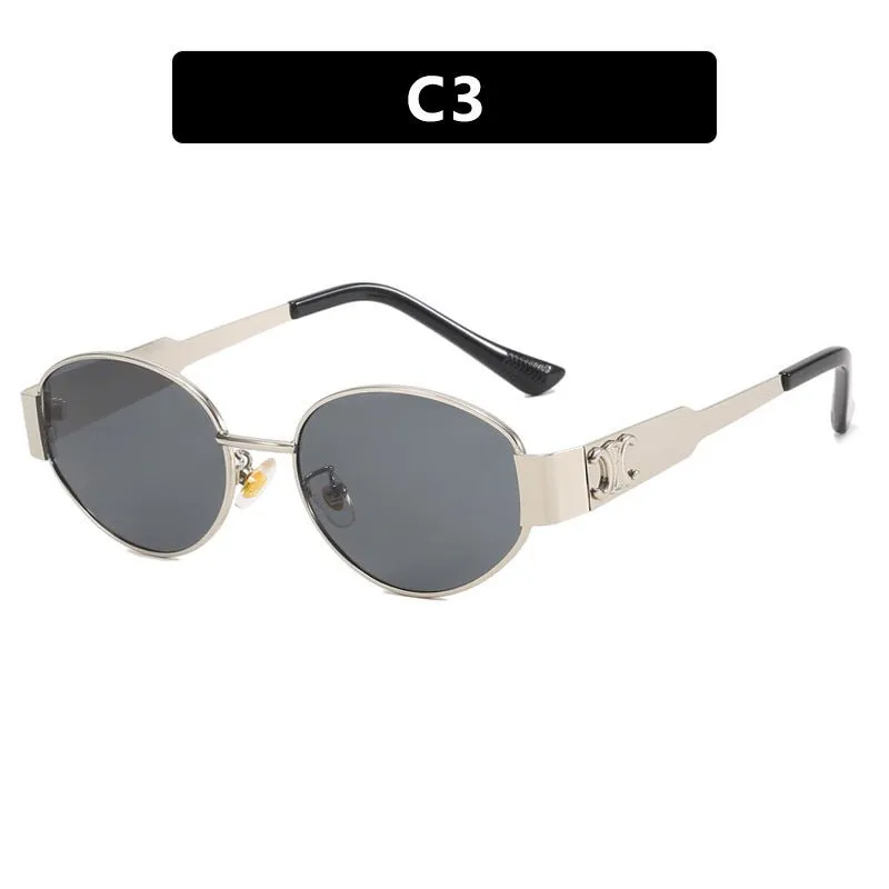 Oval sunglasses 2025 new women's metal sunglasses FD sold by Negative product image thumbnail 3