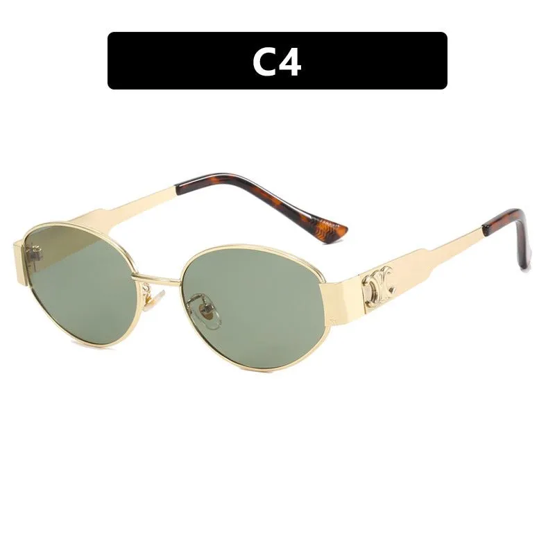 Oval sunglasses 2025 new women's metal sunglasses FD sold by Negative product image thumbnail 4
