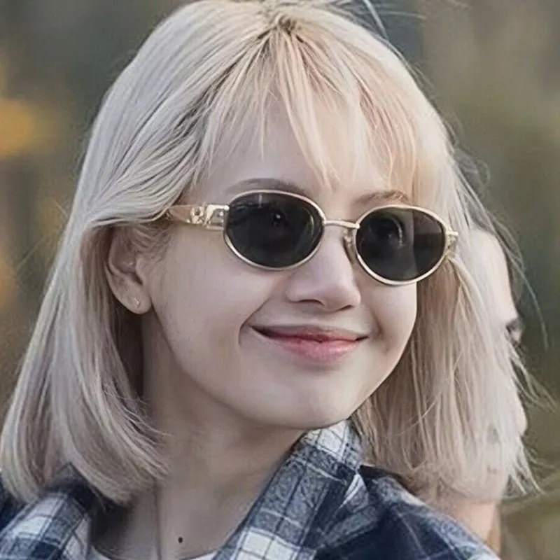 Oval sunglasses 2025 new women's metal sunglasses FD made by Negative