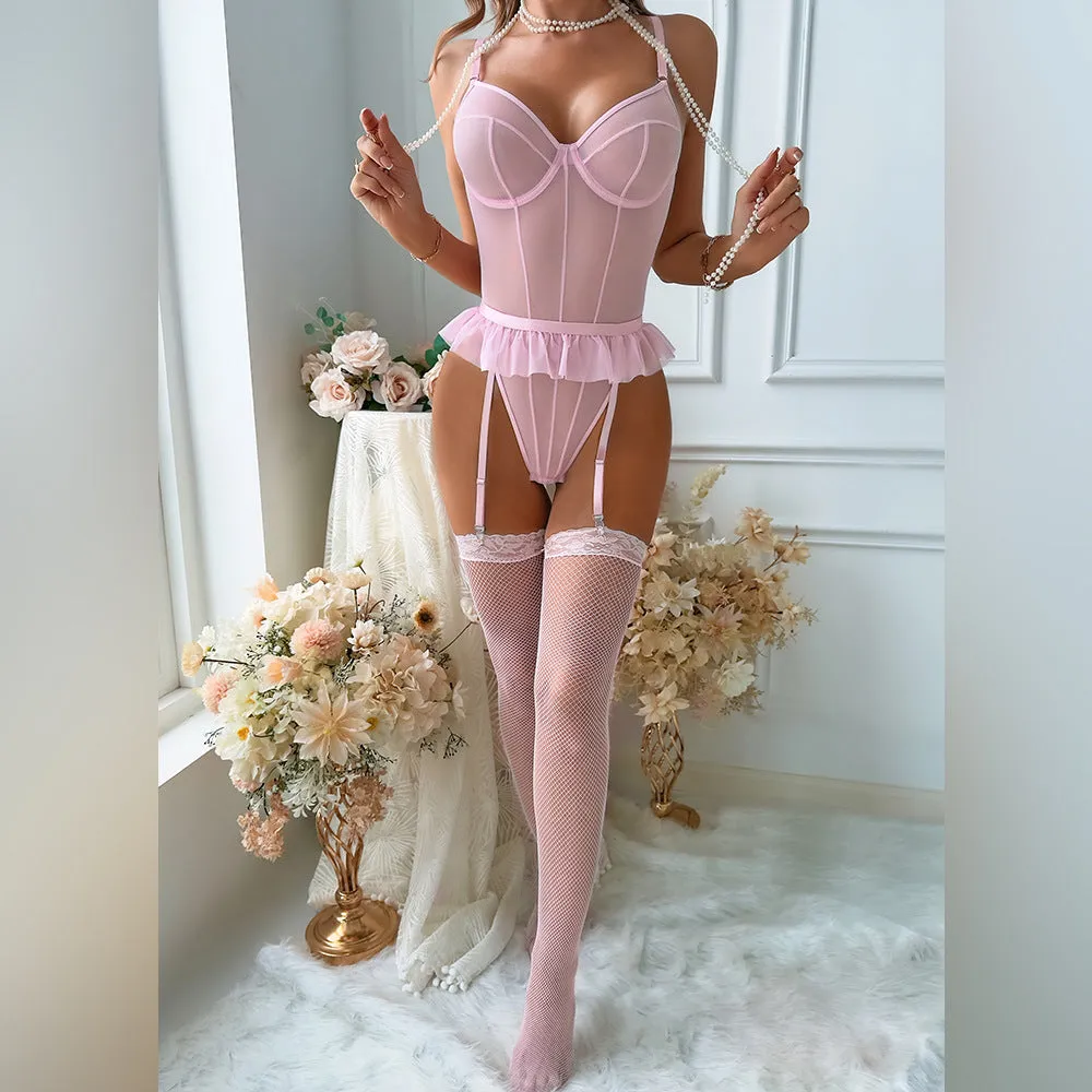 Mesh Bodysuit with Garter and Stockings sold by Negative product image thumbnail 3