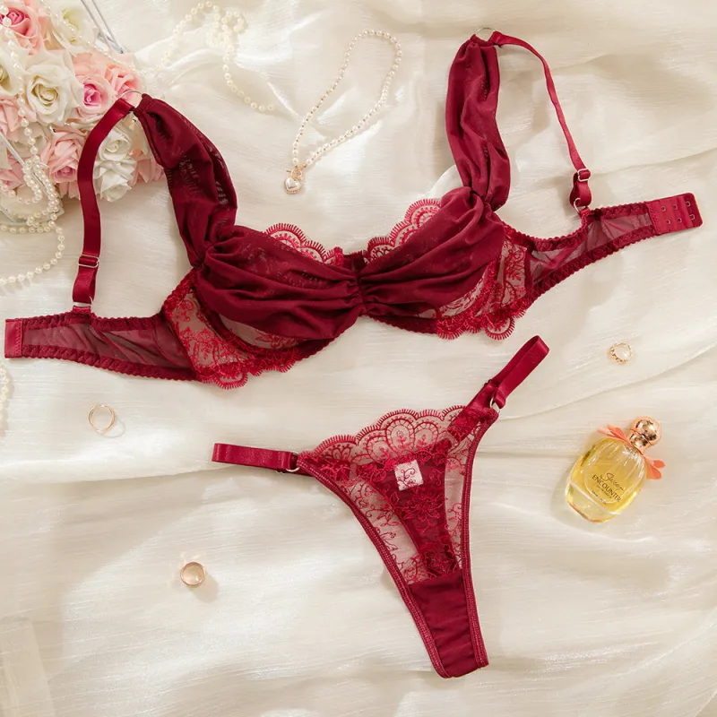 Embroidered Mesh Lingerie Set made by Forever 21