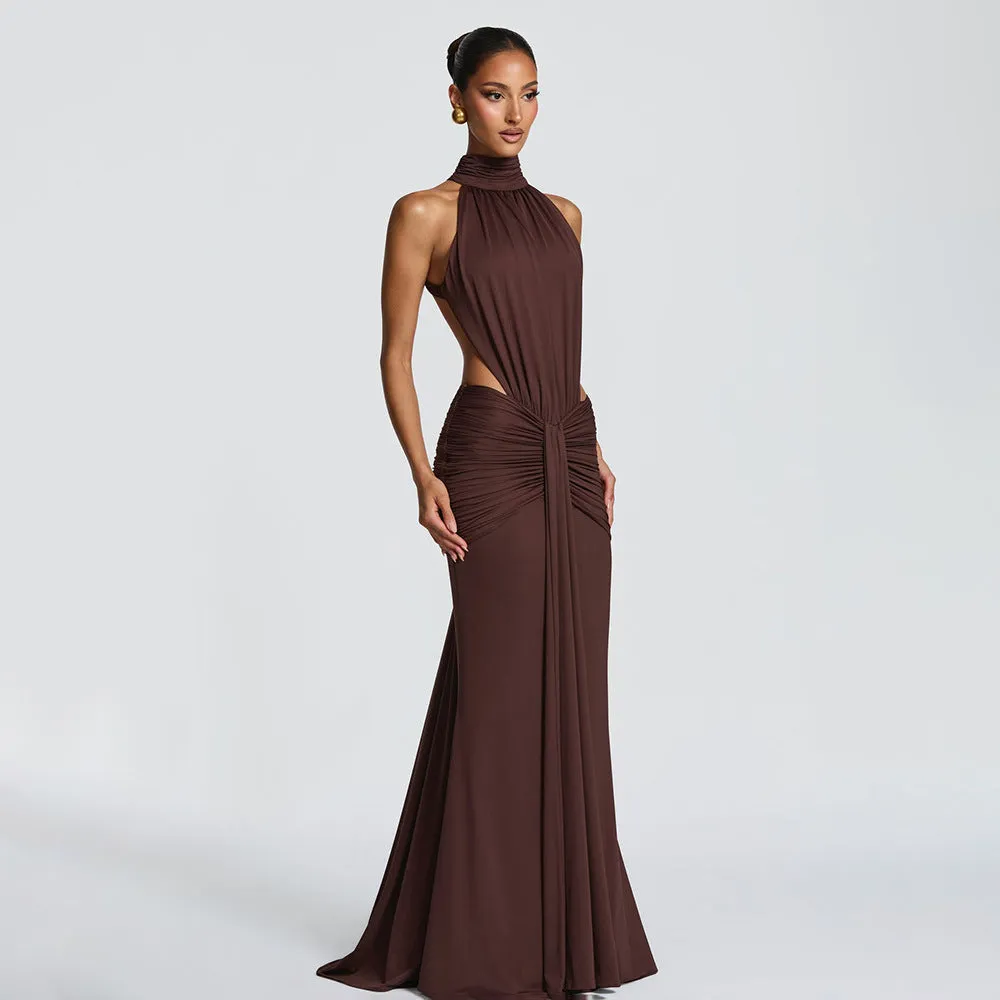 Halter Neck Fishtail Evening Gown sold by Negative