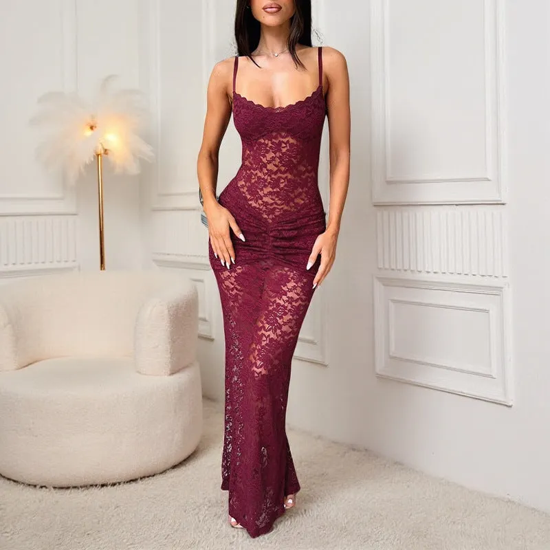 Sheer Lace Cami Maxi Dress sold by Negative